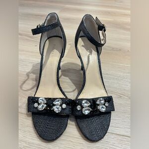 Ivanka Trump Black Jewel-Embellished Heels Size 8.5